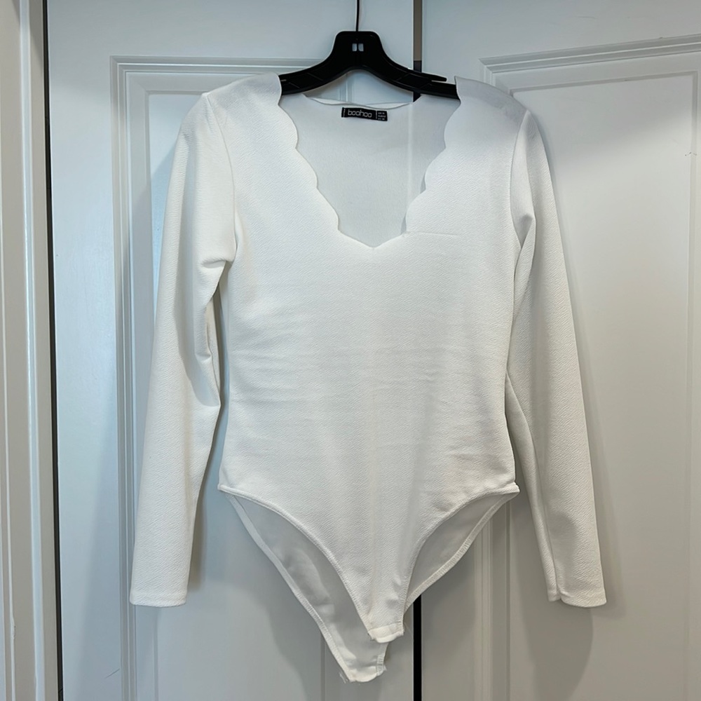BooHoo White Bodysuit